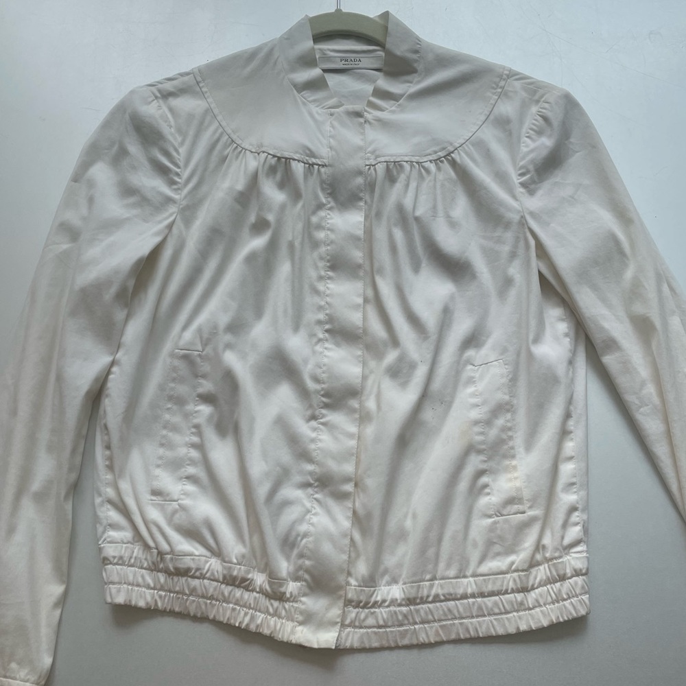 Prada White Zip Jacket Size 40 (Small)